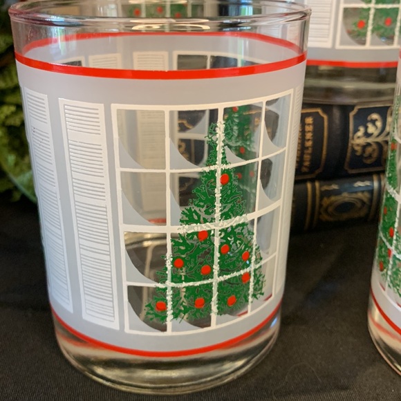 4 VTG WAECHTERSBACH Christmas Tree & window Old Fashioned 12oz Low Ball glasses - Picture 5 of 8